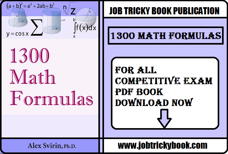 1300 Math Formulas Pdf Book For All Competitive Exams