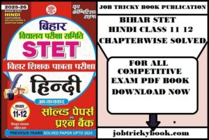 BIHAR STET HINDI CLASS 11 12 CHAPTERWISE SOLVED PAPER